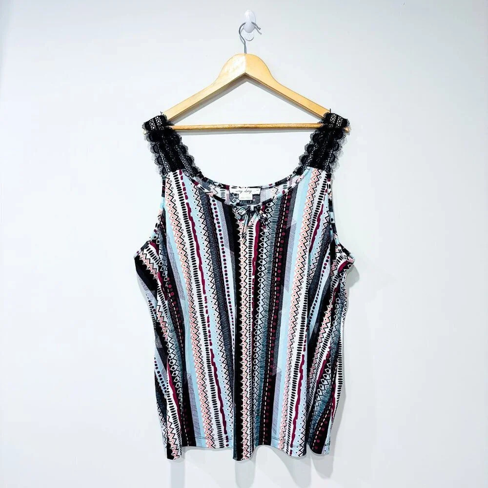 IN  EVERY STORY‎ Striped camisole with lace straps